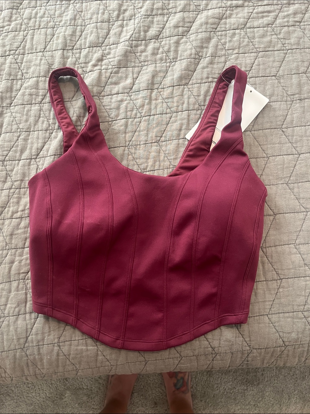 lululemon Ultralu Corset-Stitch Tank in color Burgundy Bay